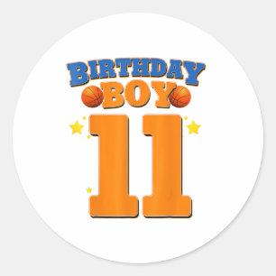第11誕生日バスケットボールギフトforボーイズパーティー ラウンドシール