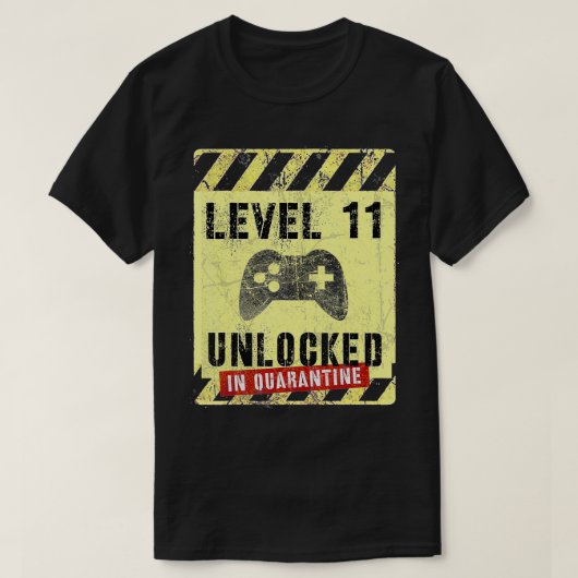 第11誕生日ボーイゲーマーレベル11 Unlocked In Quara Tシャツ (デザイン正面)