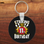 第11誕生日ボーリングテーマの誕生日化 キーホルダー (正面)