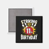 第11誕生日ボーリングテーマの誕生日化 マグネット (正面/裏面)
