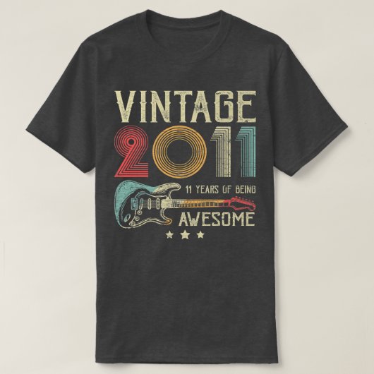 第11誕生日メンズメンズヴィンテージ素晴らし2011 Gui Tシャツ (デザイン正面)