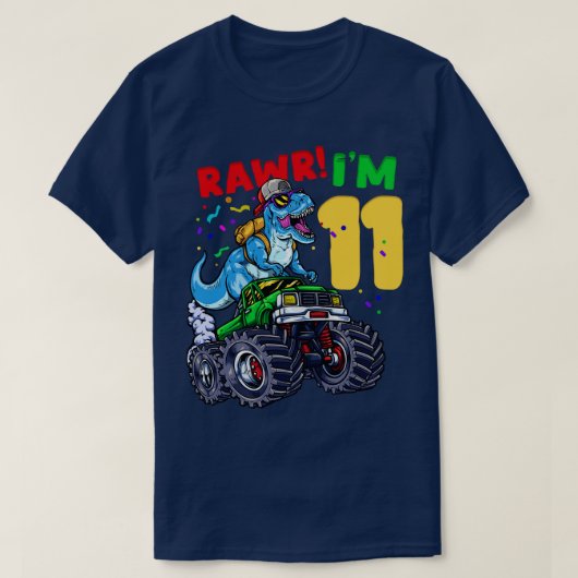 第11誕生日モンスタートラック Tシャツ (デザイン正面)