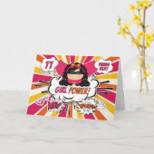 第11誕生日女子キッズピすごいンク漫画本 カード (黄色い花)