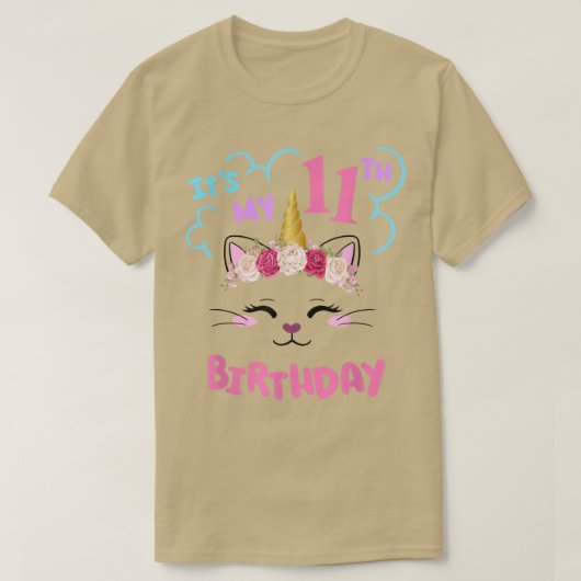 第11誕生日女子コスプレ猫ユニコーンロザリョレア Tシャツ (デザイン正面)