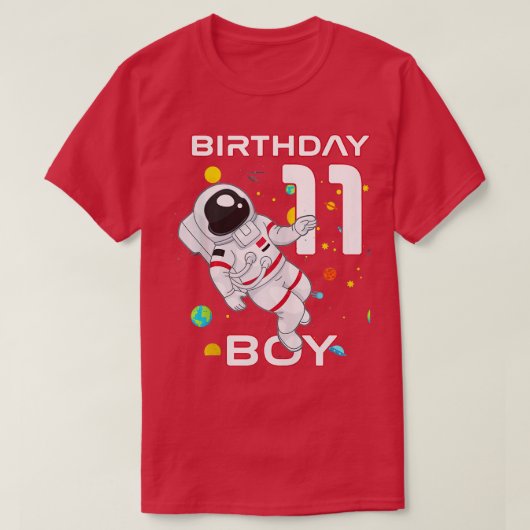 第11誕生日宇宙飛行士11歳誕生日 Tシャツ (デザイン正面)