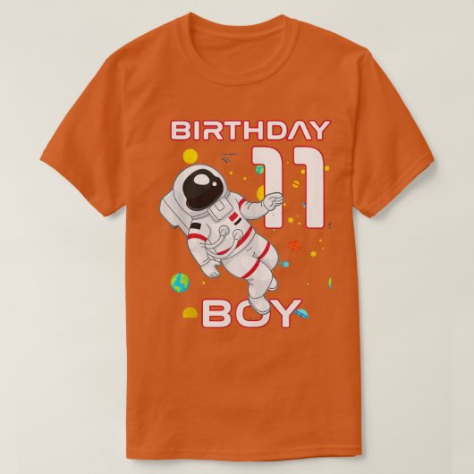 第11誕生日宇宙飛行士11歳誕生日 Tシャツ (デザイン正面)