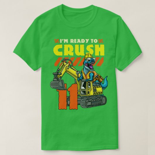 第11誕生日恐竜掘削機 Tシャツ (デザイン正面)