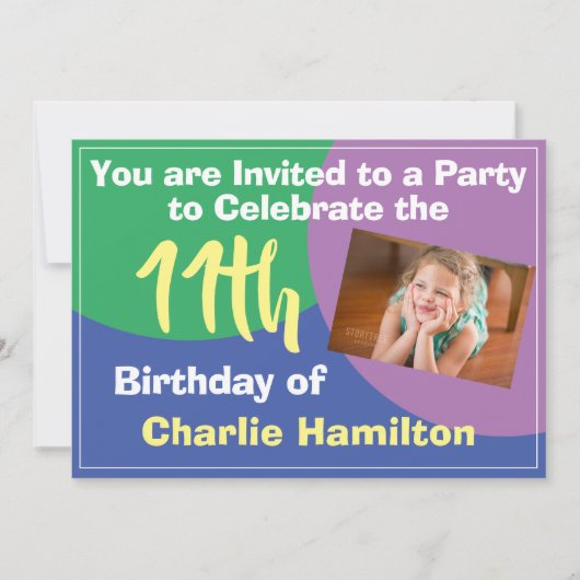 第11誕生日招待状(写真あり) (正面)