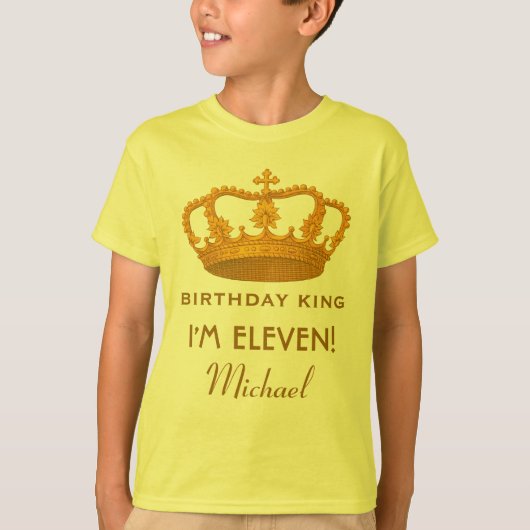 第11誕生日王名前をカスタムするの王室のな王冠W29 Tシャツ (正面)