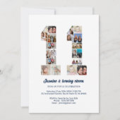 第11誕生日第11カスタム号写真コラージュ 招待状 (正面)