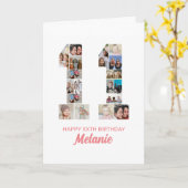 第11誕生日第11号写真コラージュパーソナライズされた カード (黄色い花)