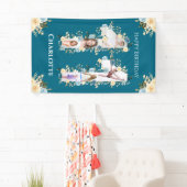 第11誕生日花ティール(緑がかった色)フォトコラージイエロー 横断幕 (インサイチュ)