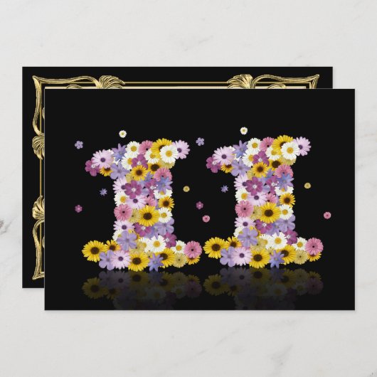 第11開花した手紙を持つ誕生会、 招待状 (正面/裏面)