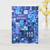 第110誕生日ブルースクウェア カード (黄色い花)