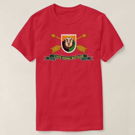 第112信号大隊 SF ブランチ フラッシュ付き 英国リボン Tシャツ (デザイン正面)