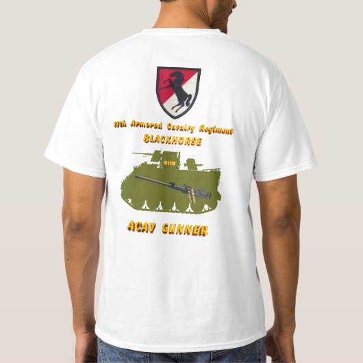 第11 ACR M113 ACAVの射撃手の前部及び背部プリントのワイシャツ Tシャツ (裏面)