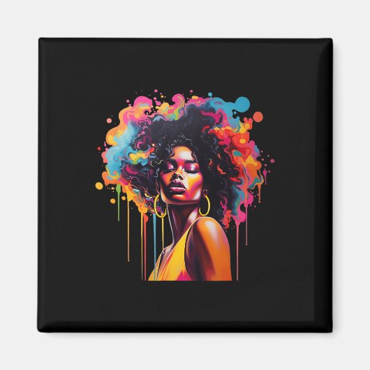 第12アフリカのメラニン滴下女王 マグネット (正面)