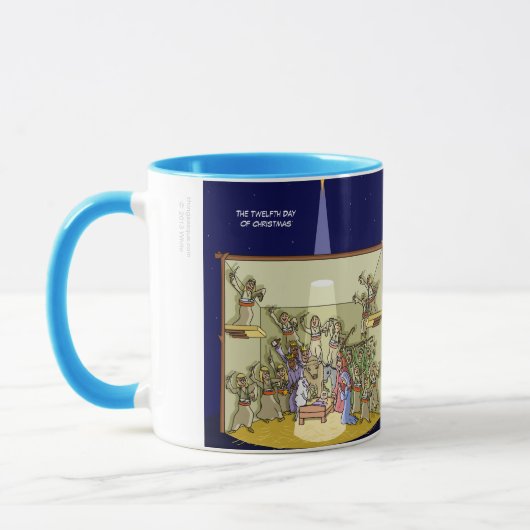 第12クリスマス(ドラムをたたいている12人のドラマー)のマグの日 マグカップ (左)