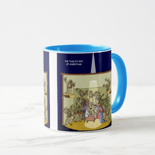 第12クリスマス(ドラムをたたいている12人のドラマー)のマグの日 マグカップ (正面右)
