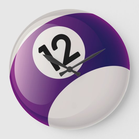 第12ビリヤードボールの時計 ラージ壁時計 (正面)