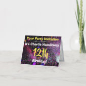 第12回バースデーパーティーへの招待 ノートカード (正面)