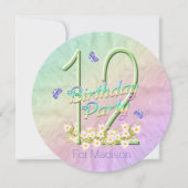 第12回バースデーパーティーバタフライレインボー招待状 招待状 (正面)