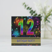 第12回バースデーパーティー招待(バブル付き) 招待状 (スタンド正面)