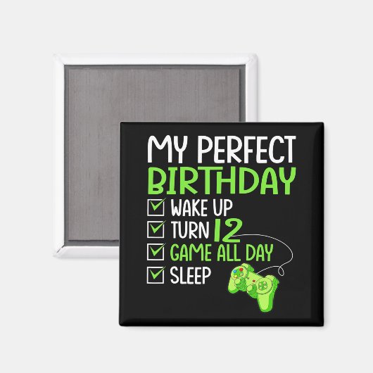 第12回パーフェクト誕生日ボーイズゲーム12歳Gif マグネット (正面/裏面)