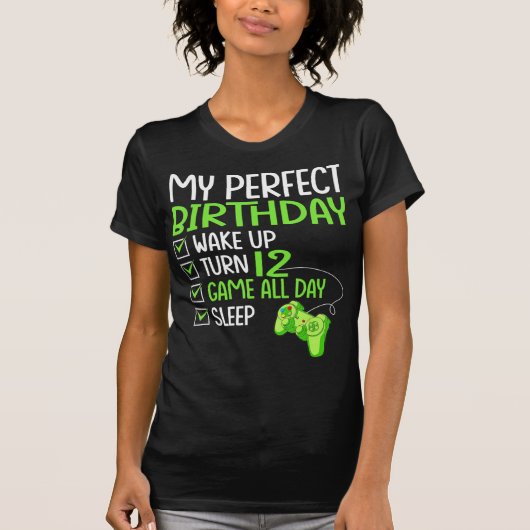 第12回パーフェクト誕生日ボーイズゲーム12歳Gif Tシャツ (正面)