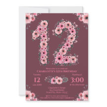 第12回ビッグ誕生日ガールピンク花緑