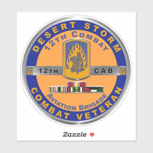 第12回戦闘航空旅団砂漠ストーム退役軍人 シール (シート)