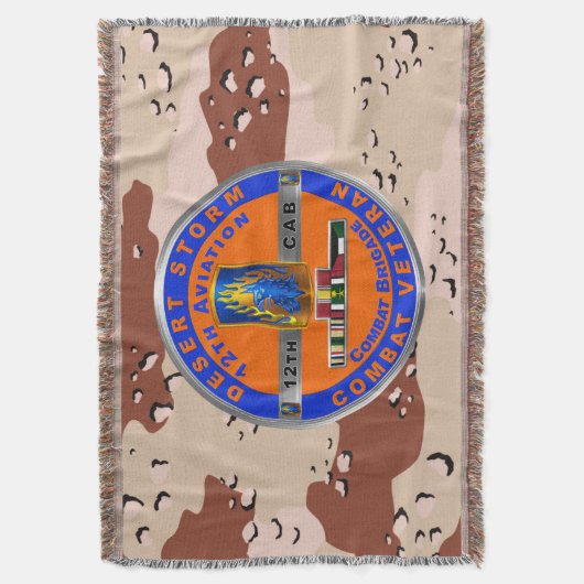 第12回戦闘航空旅団砂漠ストーム退役軍人 スローブランケット (正面縦)