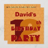 第12回誕生パーティー12年金ゴールドスターW783 招待状 (正面/裏面)