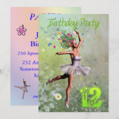 第12回誕生日パーティーの招待状 招待状 (正面/裏面)