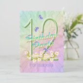 第12回誕生日パーティーフラワーガーデン招待状 招待状 (スタンド正面)