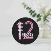 第12回誕生日パーテモダンィーPink and Black W689B9 招待状 (スタンド正面)