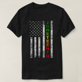 第12回黒アフリカ系アメリカ合衆国国旗 Tシャツ