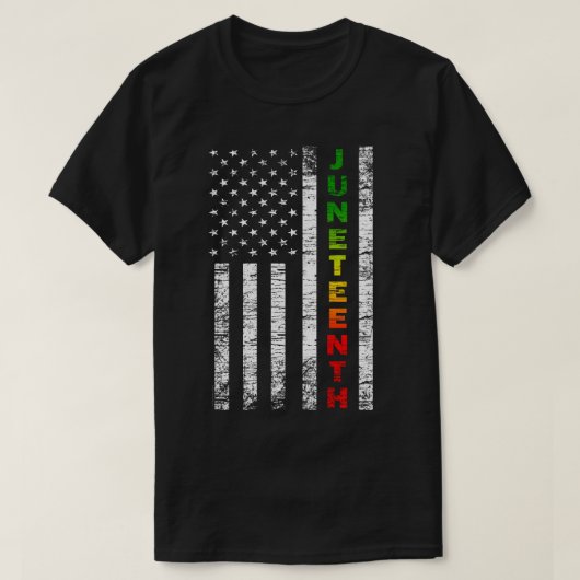 第12回黒アフリカ系アメリカ合衆国国旗 Tシャツ (デザイン正面)