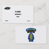 第12期特殊部隊グループSF SFG退役軍人Vets 名刺 (正面/裏面)