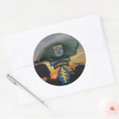 第12次特殊部隊sfグリーンベレー退役軍人 ラウンドシール (封筒)