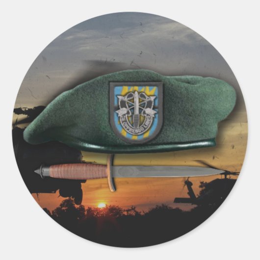 第12次特殊部隊sf sfgグリーンベレー ラウンドシール (正面)