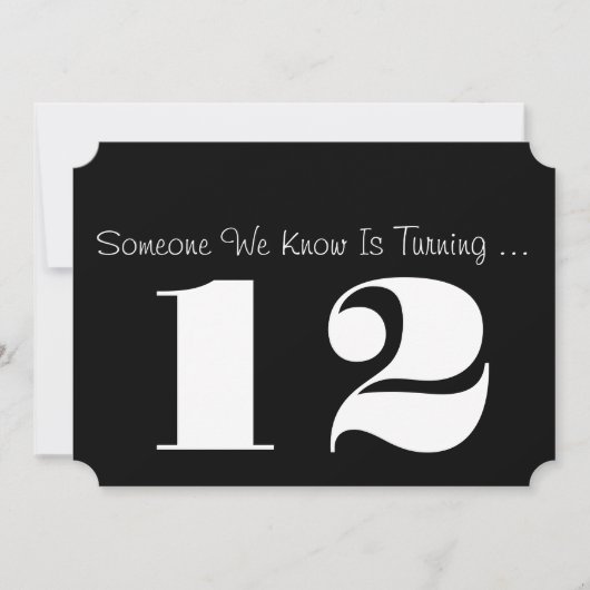 第12白黒誕生会の招待。 招待状 (正面)