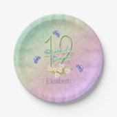 第12誕生会の蝶および野生の花 ペーパープレート (正面)