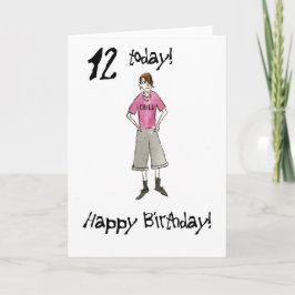 第12誕生日の少年カード カード