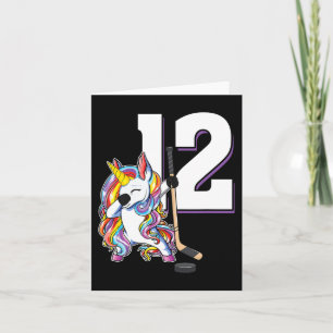 第12誕生日デビングUnicornアイスホッケー12年 カード