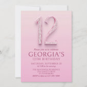 第12誕生日ピンクダイヤモンド 招待状 (正面)