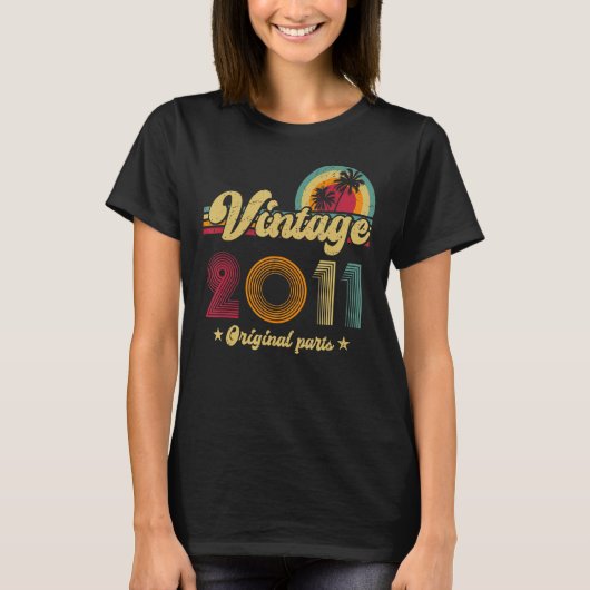 第12誕生日ヴィンテージ2011オリジナル部品年 Tシャツ (正面)