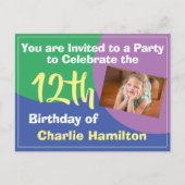 第12誕生日招待状と写真はがき ポストカード (正面)