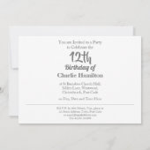 第12誕生日招待状 (裏面)