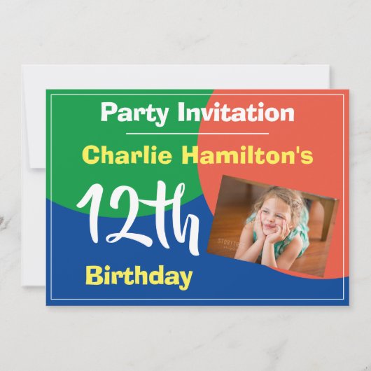 第12誕生日招待状(写真あり) (正面)